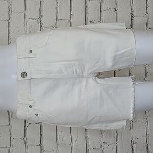 Boyish Monty High Rise Relaxed Fit Raw Hem Shorts in Vintage White - NWOT